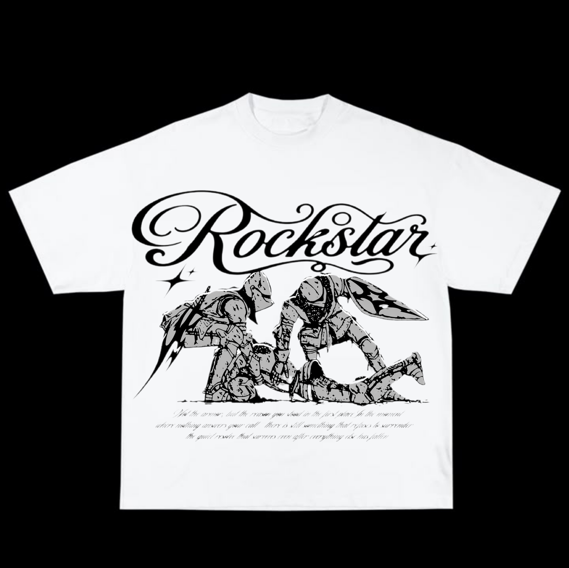 Rockstar White Boxy Tee